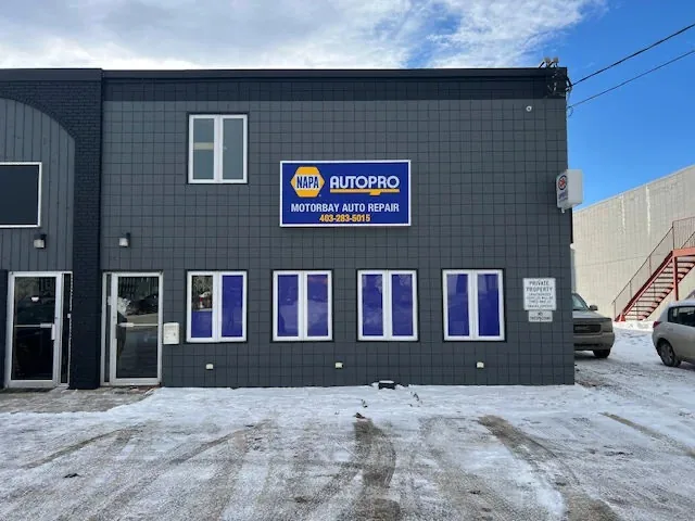 Motor Bay Auto Repair storefront with the NAPA AutoPro sign